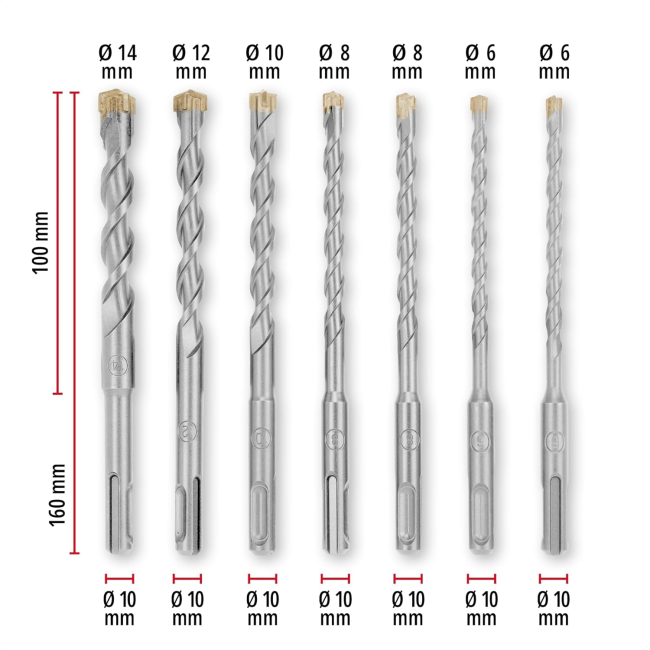 Set Punte Trapano SDS Plus Ex 7 pz...