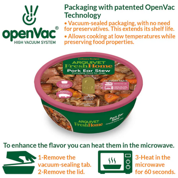 Umido Cane - Stufato orecchie di maiale 280 gr Arquivet Fresh