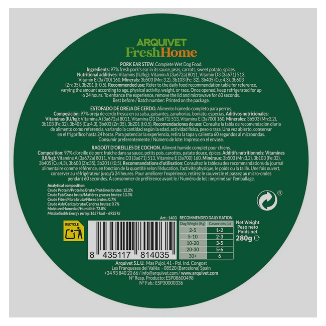 Umido Cane - Stufato orecchie di...