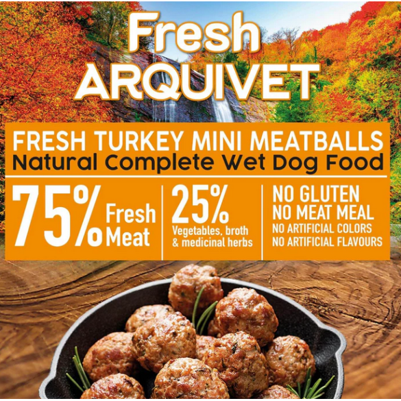 Umido Cane - Mini Polpette di tacchino 200 gr Arquivet Fresh