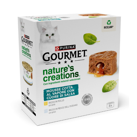Mousse Pesce Natures Creations 8x85 g Purina