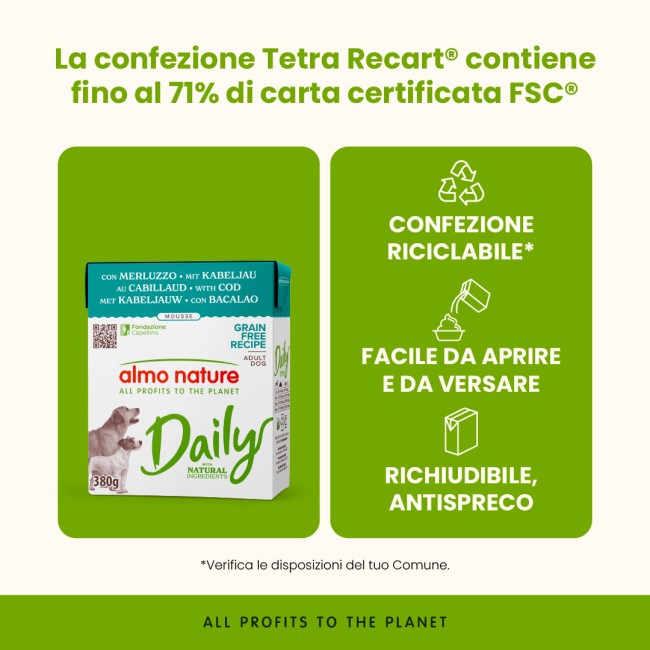 Almo Nature Daily Mousse Merluzzo 380 gr