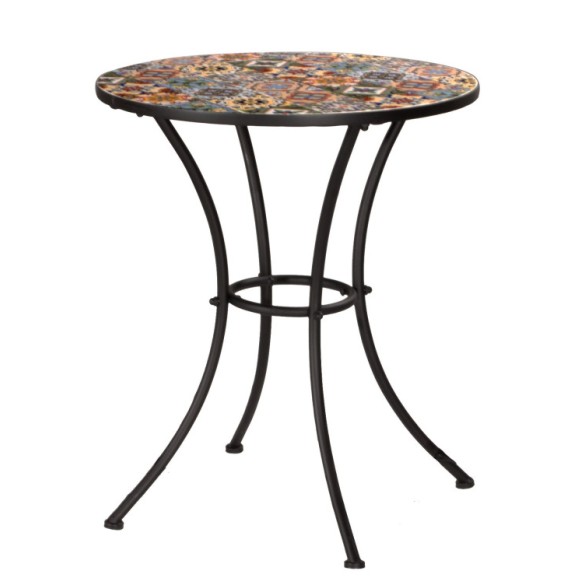 Tavolino Tondo Serie Mosaico Assortito Verdelook