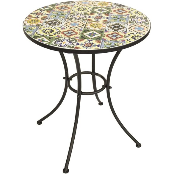 Tavolino Tondo Serie Mosaico Assortito Verdelook