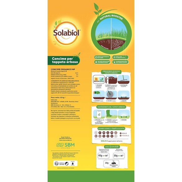 Concime per Tappeti Erbosi 10 kg Solabiol