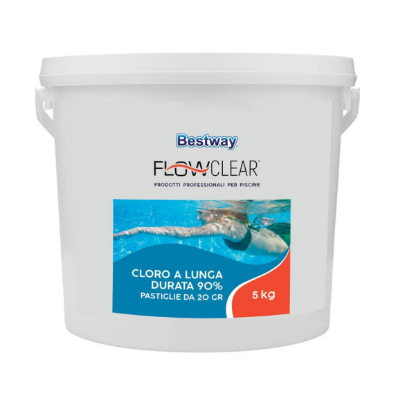 Cloro Pastiglie da 20 gr Disponibile nei Formati 1 - 5 Kg Bestway