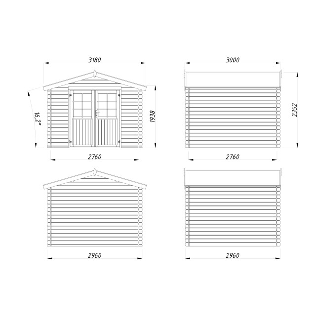Casetta in Legno Astrid S/Pavimento Losa