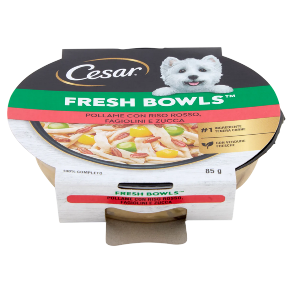 Cesar Fresh Bowls Cibo umido Cane Pollame Riso 85 g