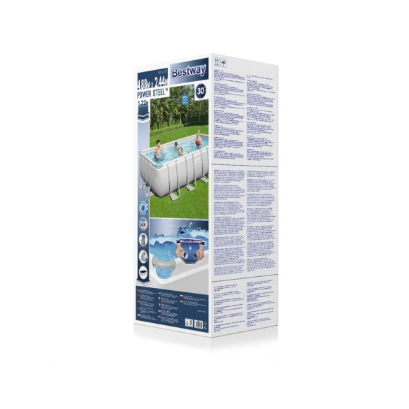 Piscina Bestway Rettangolare Power Steel Frame 488x244x 122 h M