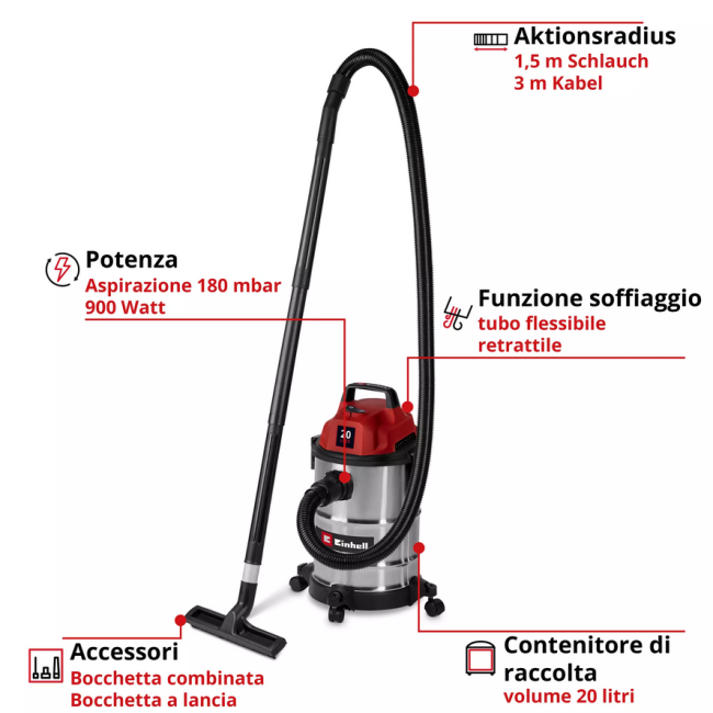 Aspiratore Wet & Dry TC-VC 2045 S A...