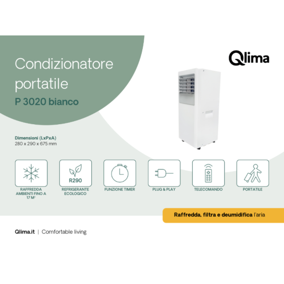 Condizionatore portatile P 3020 bianco QLIMA