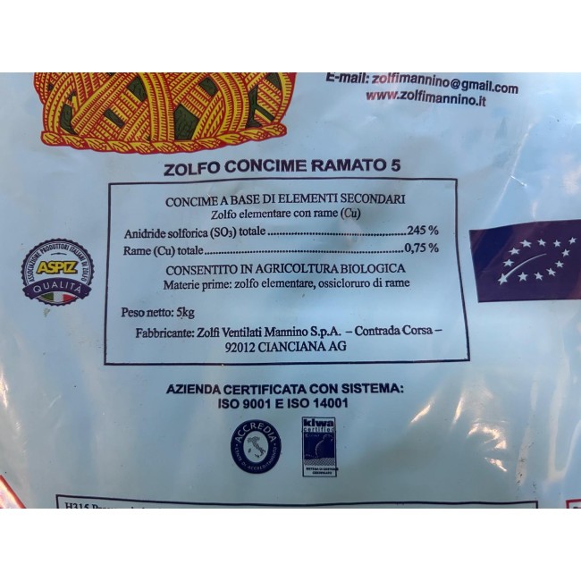 Zolfo Ventilato Ramato Concime 5 Kg