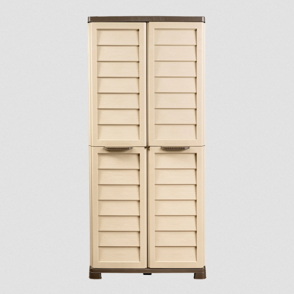 Armadio Alto Riponi 76x46x168h Beige/Tortora Bama