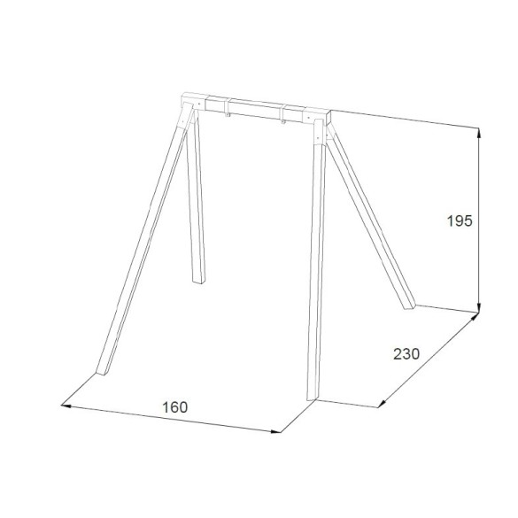 Altalena Singola in Legno Losa