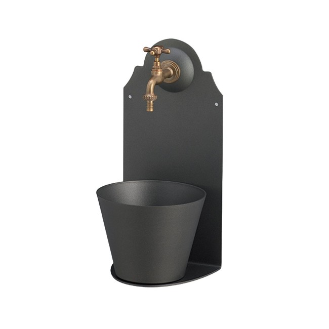 Fontana a Muro in Ferro Antracite h50