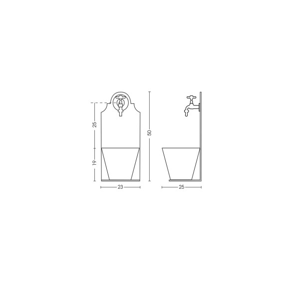 Fontana a Muro in Ferro Antracite h50