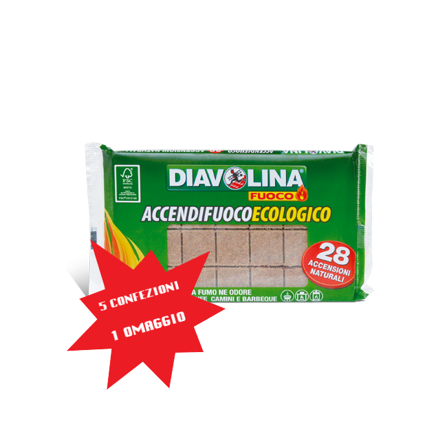 Diavolina Accendifuoco Ecologica 5+1...