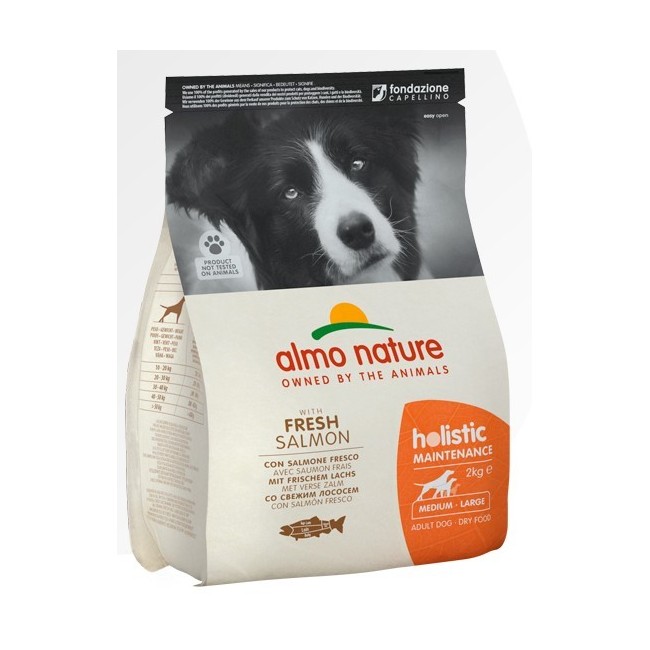 Almo Nature Cane Holistic Medium Salmone & Riso Disponibile nei formati 2 - 12 Kg