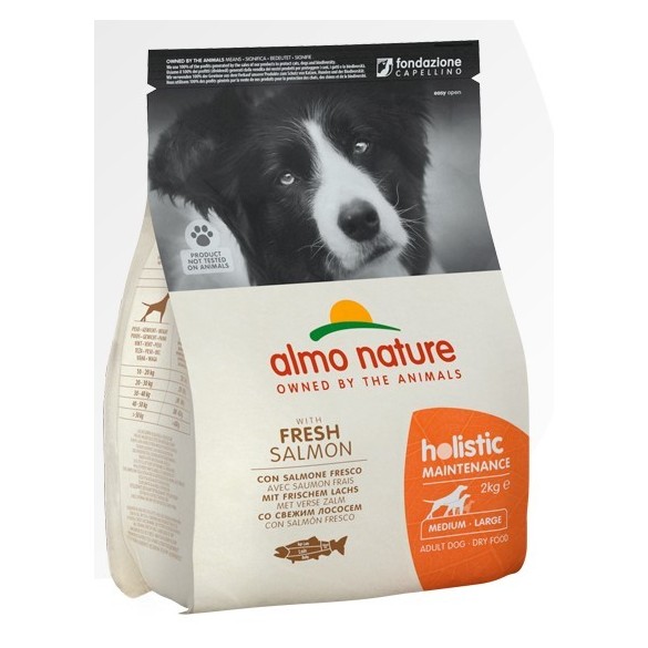 Almo Nature Cane Holistic Medium Salmone & Riso Disponibile nei formati 2 - 12 Kg