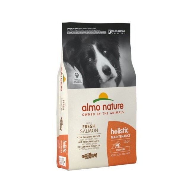Almo Nature Cane Holistic Medium Salmone & Riso Disponibile nei formati 2 - 12 Kg