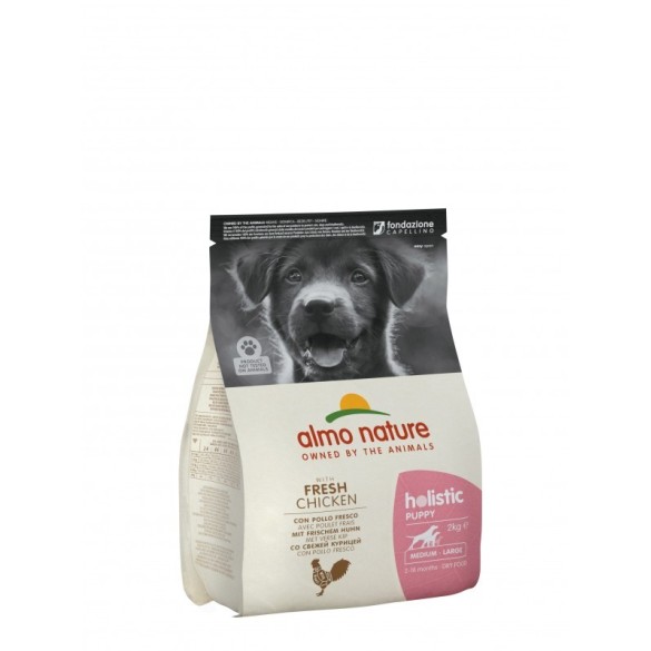 Almo Nature Cane Holistic Puppy Medium Pollo & Riso Disponibile nei formati 2 - 12 Kg