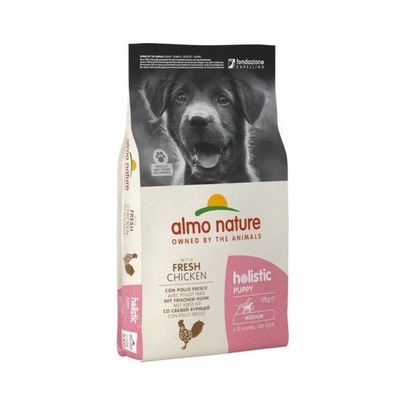 Almo Nature Cane Holistic Puppy Medium Pollo & Riso Disponibile nei formati 2 - 12 Kg