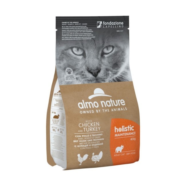 Almo Nature Gatto Holistic Pollo & Tacchino Disponibile nei formati 400 gr - 2 Kg