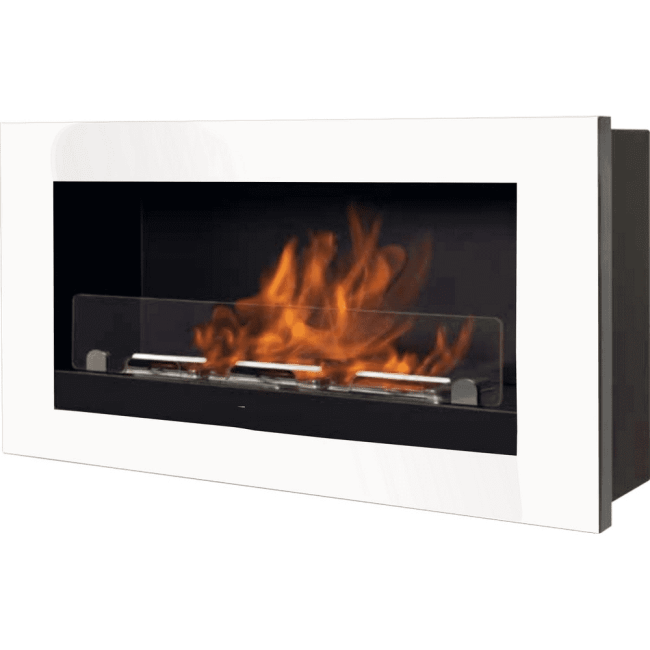 Biocamino da Parete mod. Verona Acciaio/Bianco/Nero/Rosso