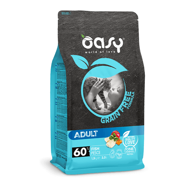 Gatto Grain Free Adult Pesce Da 300 gr/ 1,5 kg OASY