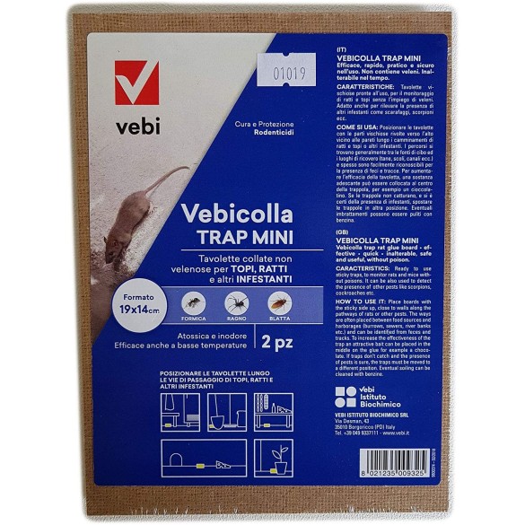 Tavoletta Topicida 19x14 2 pezzi Vebicolla