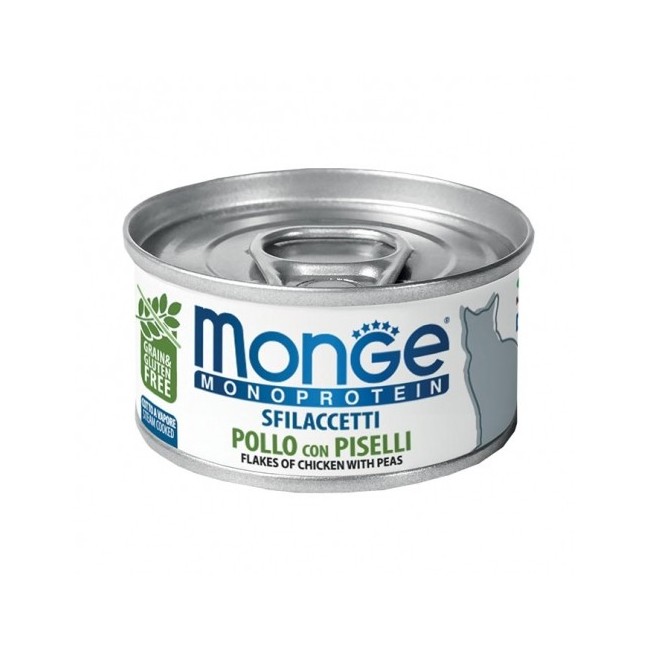 Gatto - Sfilaccetti Monoprotein Pollo & Piselli Monge 80 gr