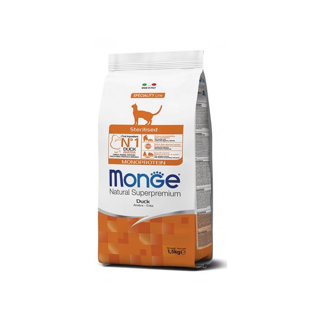 Croccantini Gatto - Anatra Sterilised Monge 1,5 Kg
