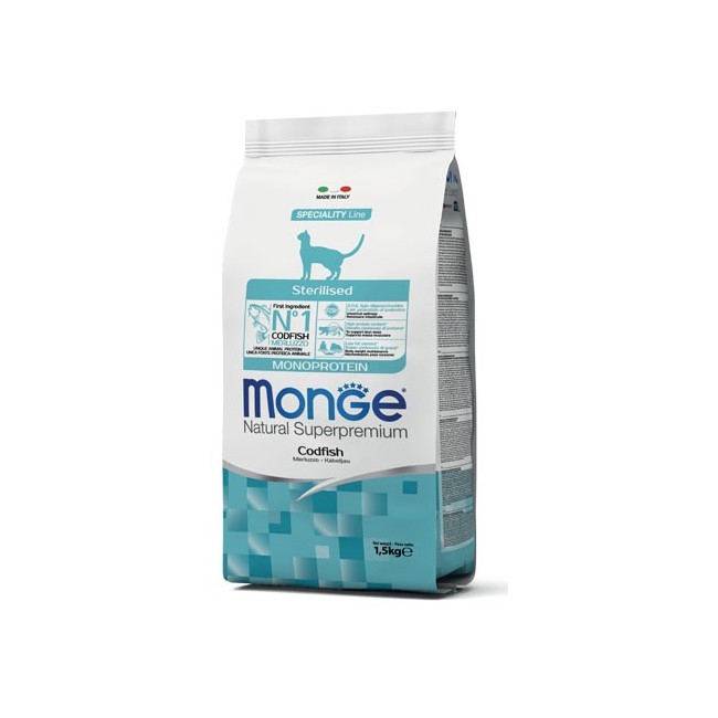 Gatto - Sterilised Monoprotein Merluzzo Monge 1,5 Kg
