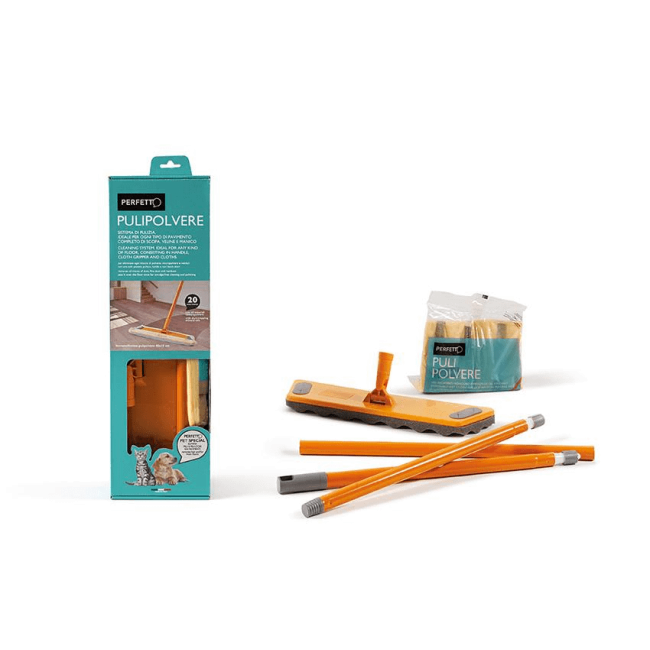 Kit Scopa con Manico 130 cm + 20 Retine PERFETTO