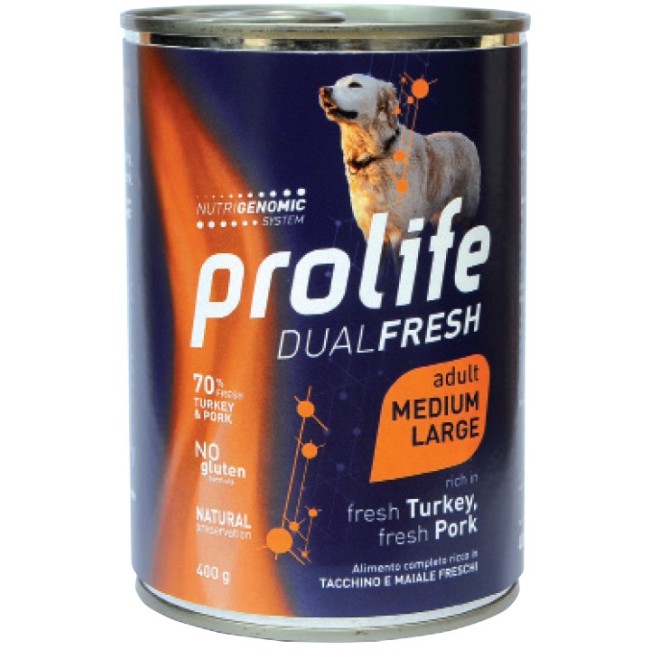 Cane - Dual Fresh Adult Medium Large Tacchino e Maiale 400 gr Prolife