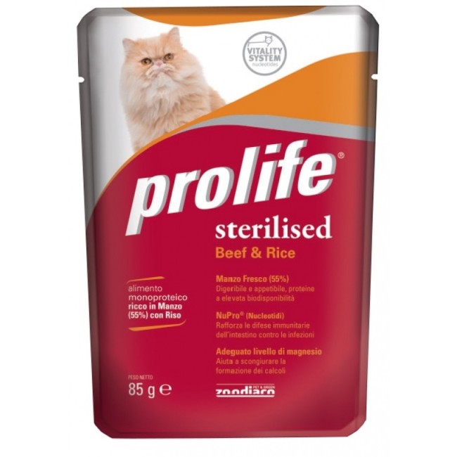 Gatto - Sterilised Manzo Prolife 85 gr