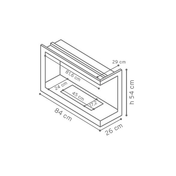 Inserto per Camini a Bioetanolo con Apertura Lato dx GMR