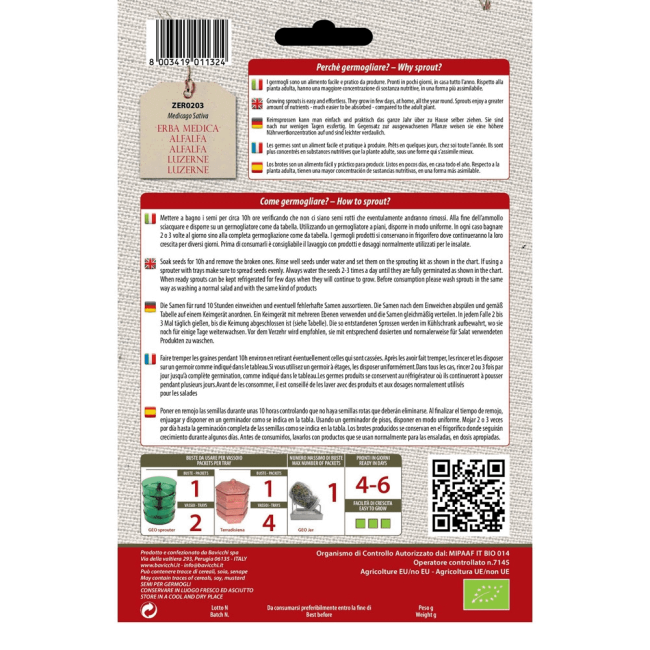 Germogli di Erba Medica Bio Geo Bavicchi