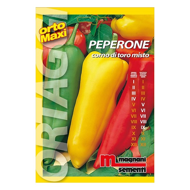 Semi di Peperone Corno di Toro Misto