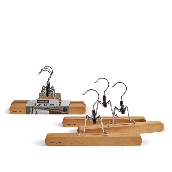 Pinza in Legno per Gonne/Pantaloni 3PZ 28 cm PERFETTO