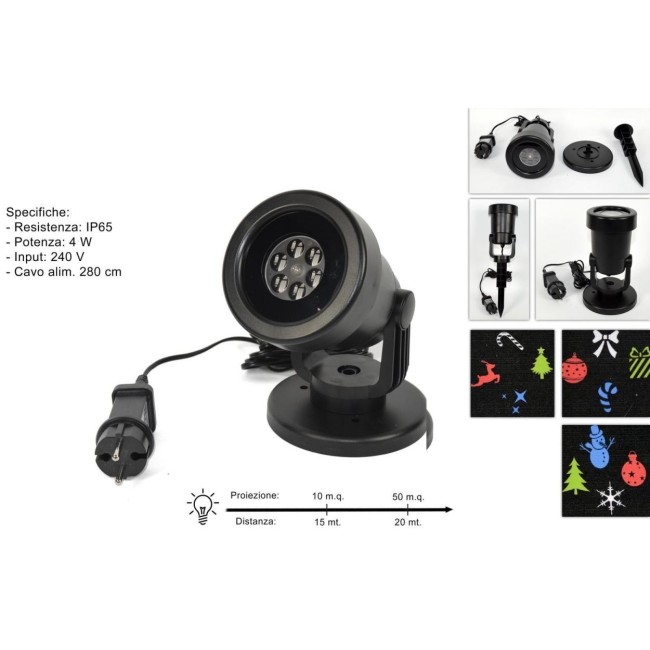 Proiettore Led con Soggetti Natalizi