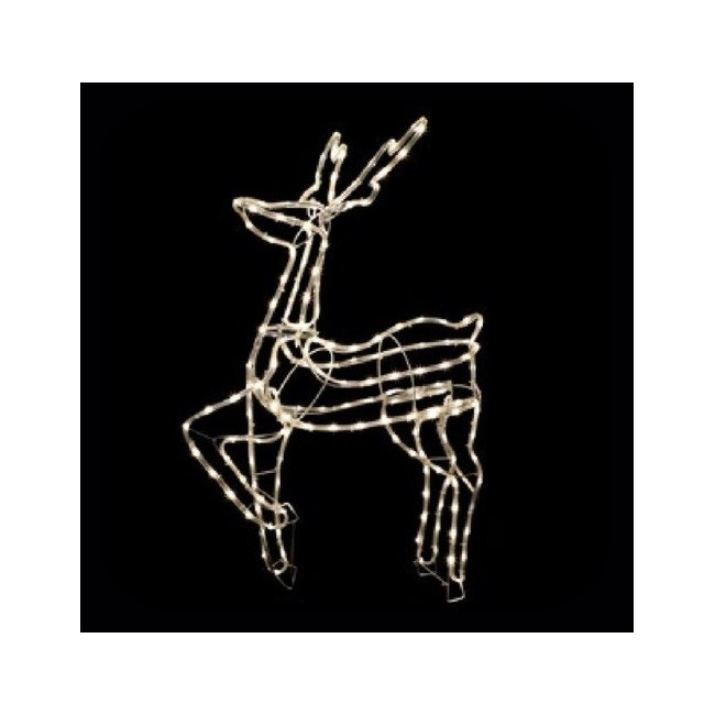 Renna Luminosa 3D con Tapelight Bianco 91x57x33 cm GIOCOPLAST