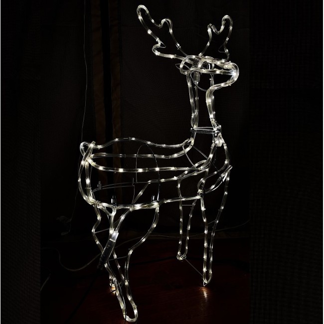 Renna Luminosa 3D con Tapelight Bianco 93x60x28 cm GIOCOPLAST