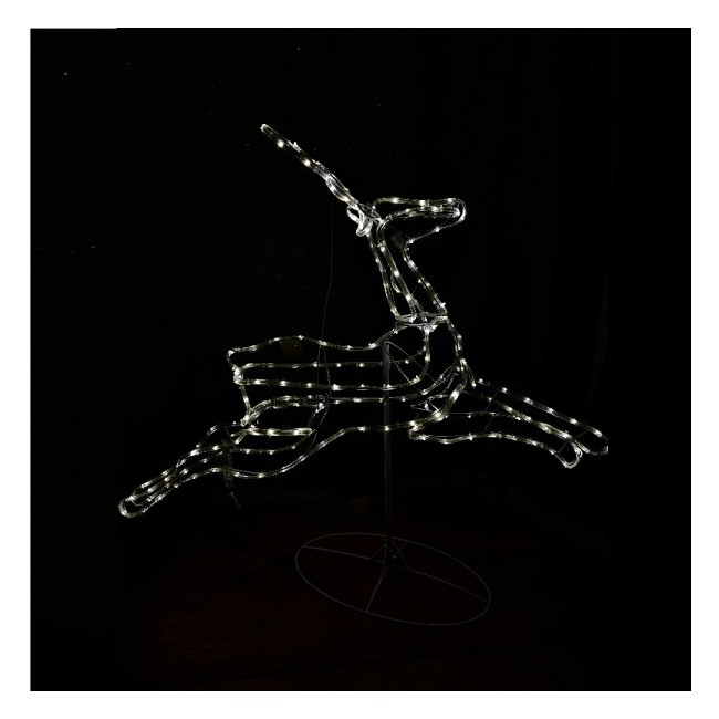 Renna Luminosa 3D con Tapelight Bianco 92x99x28 cm GIOCOPLAST