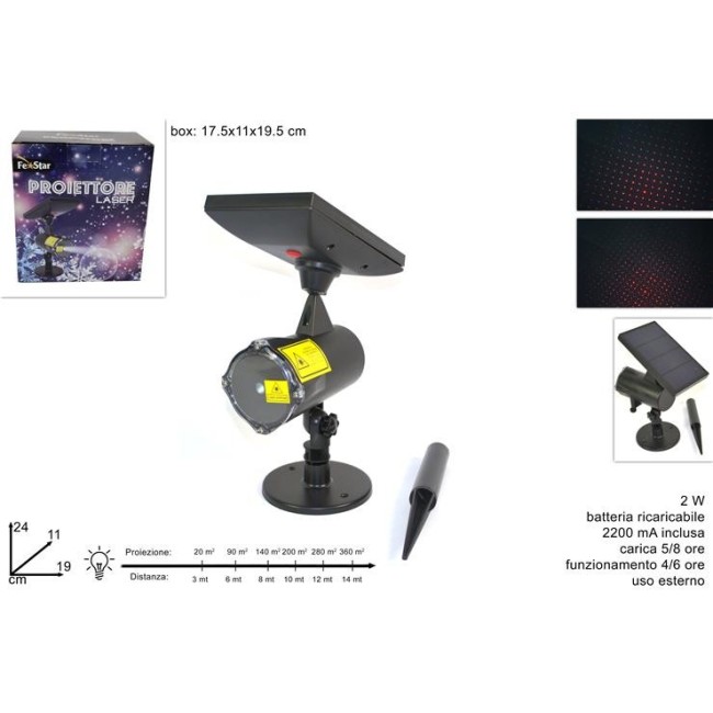Proiettore Laser con Pannello Solare DUESSE CHRISTMAS