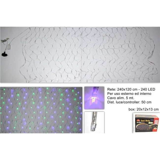 Rete Luminosa 240 Led Multicolor 2,4x1,2 M DUEESSE CHRISTMAS