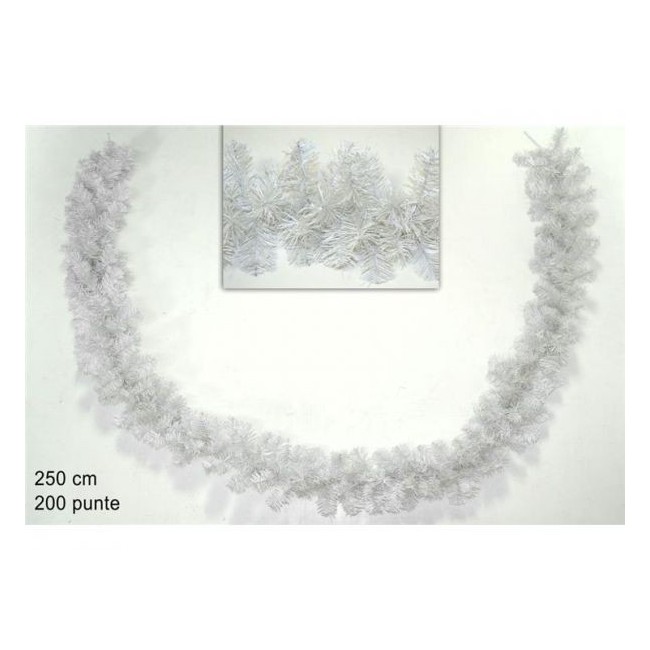 Ghirlanda Natalizia Bianca 2,5 mt