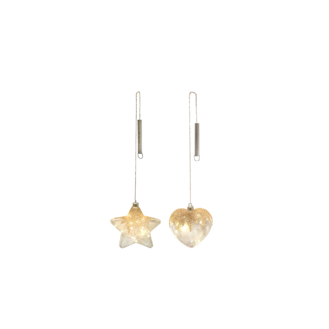 Pendente in Vetro Clear Design 15 cm con Decoro Cristalli GIOCOPLAST