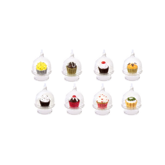 Ampollina in Vetro 7 cm con Cupcake Assortito GIOCOPLAST