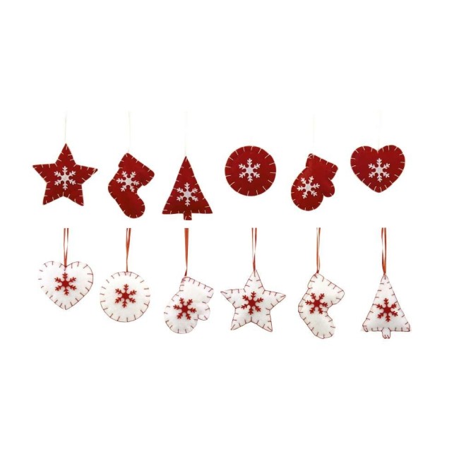 Addobbo in Stoffa Bianco-Rosso 10 cm GIOCOPLAST